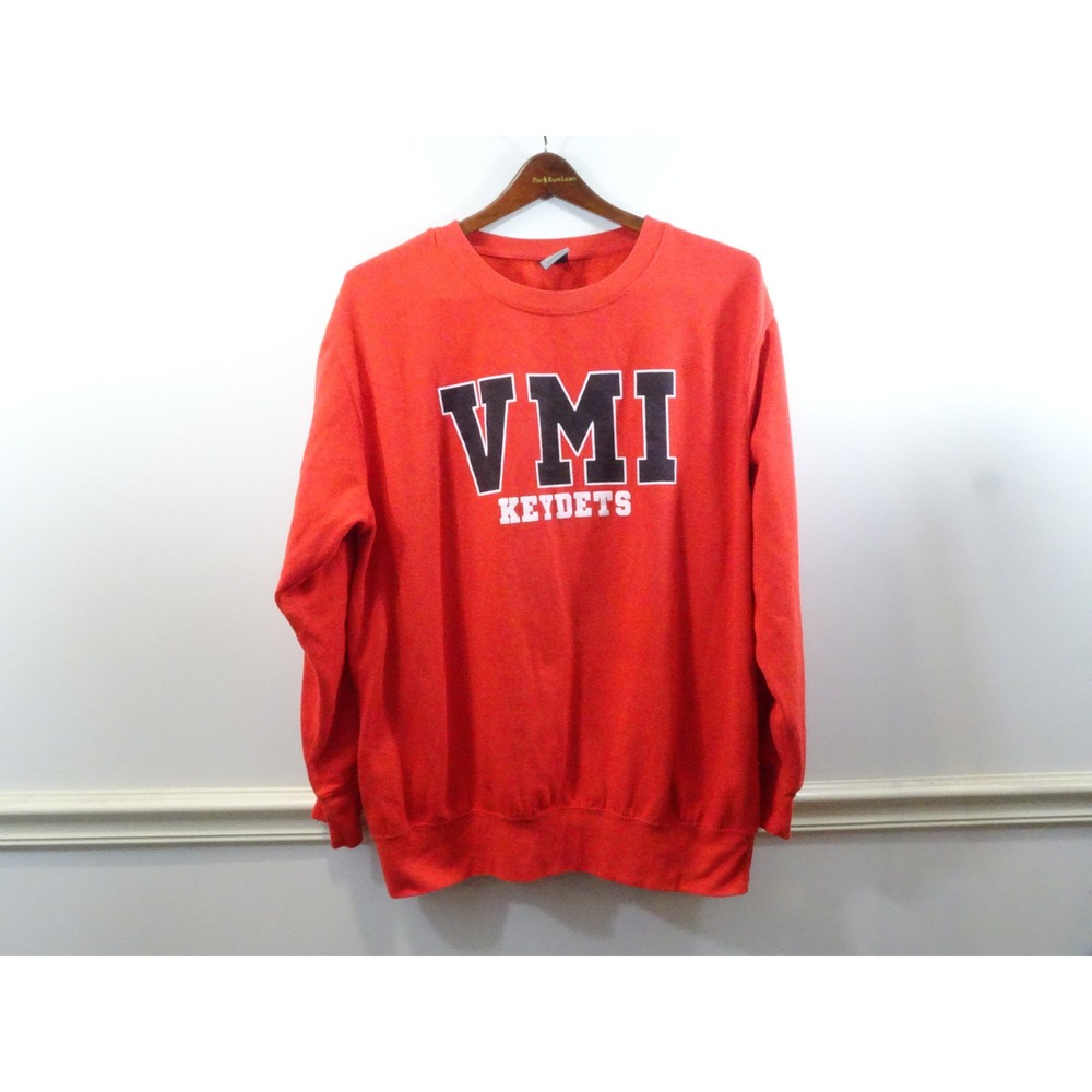 MV Sport VMI Keydets Sweatshirt Mens XL Red Crewneck Fleece Pullover Virginia